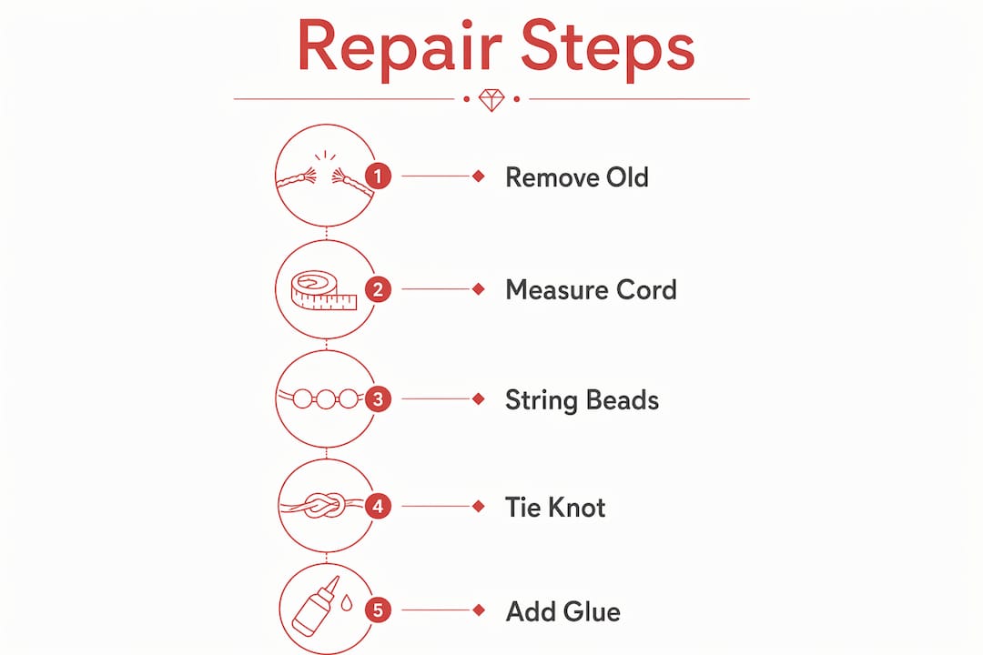 Infographic illustrating bracelet repair steps