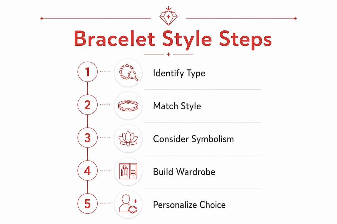 Infographic showing bracelet style selection steps