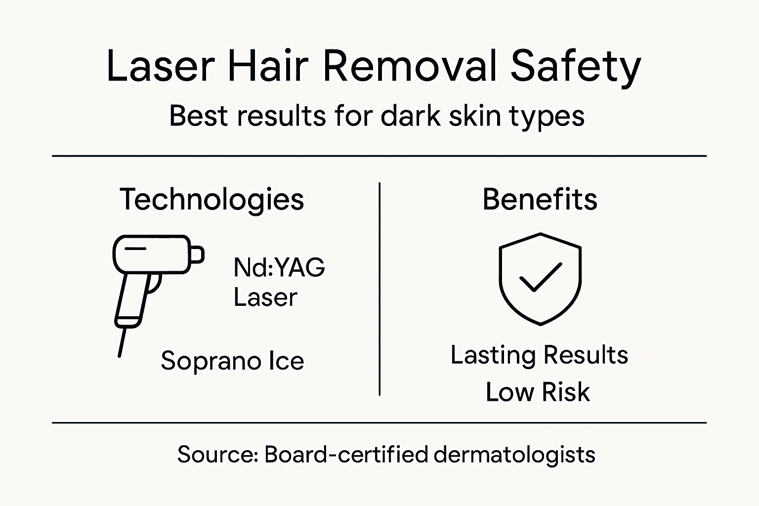 Infographic with technology, benefits, safety note