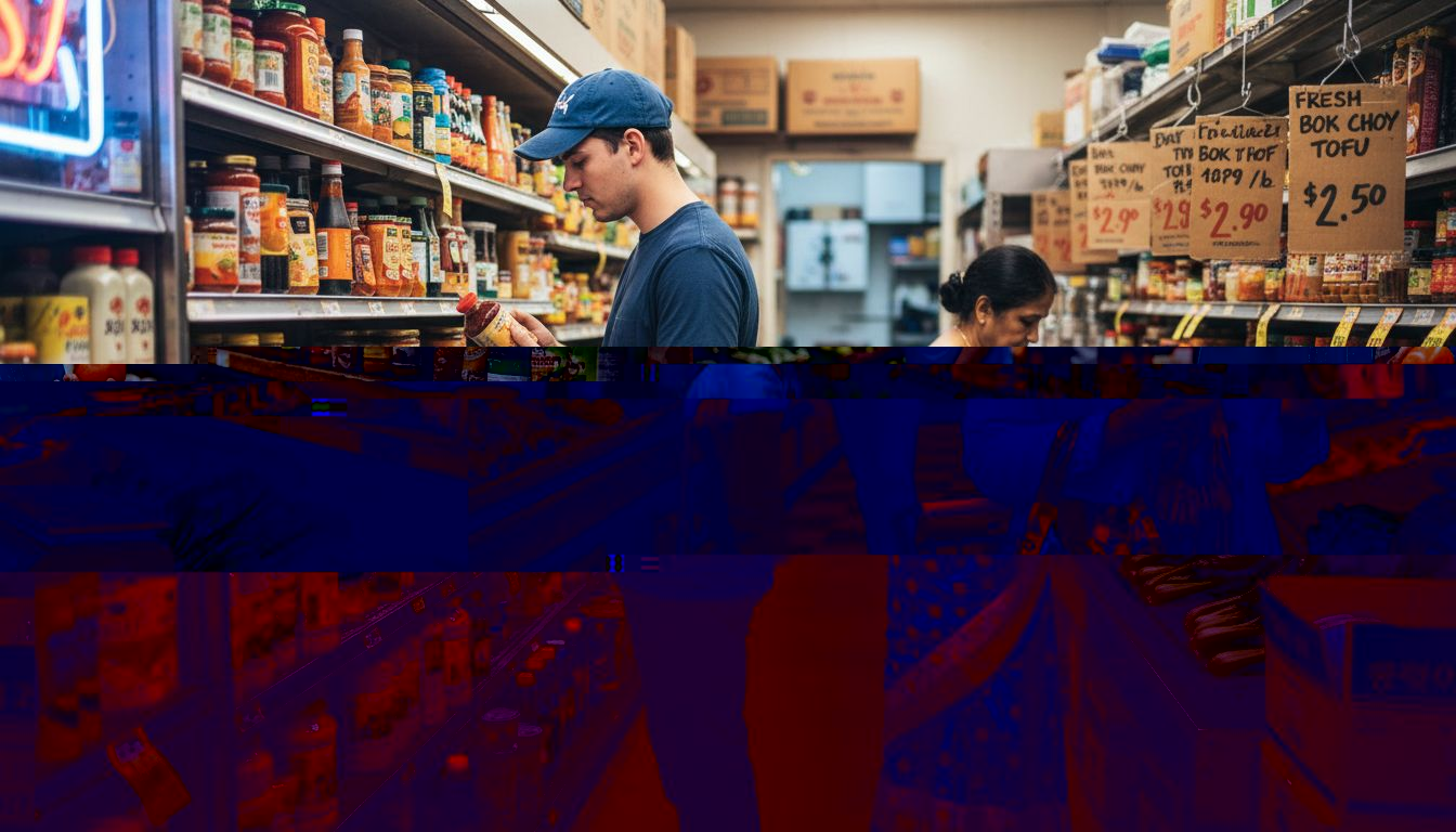 Customers shopping at Atlanta ethnic grocery store