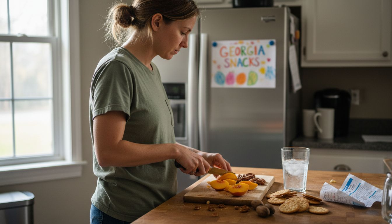 Preparing healthy local snacks at Atlanta home