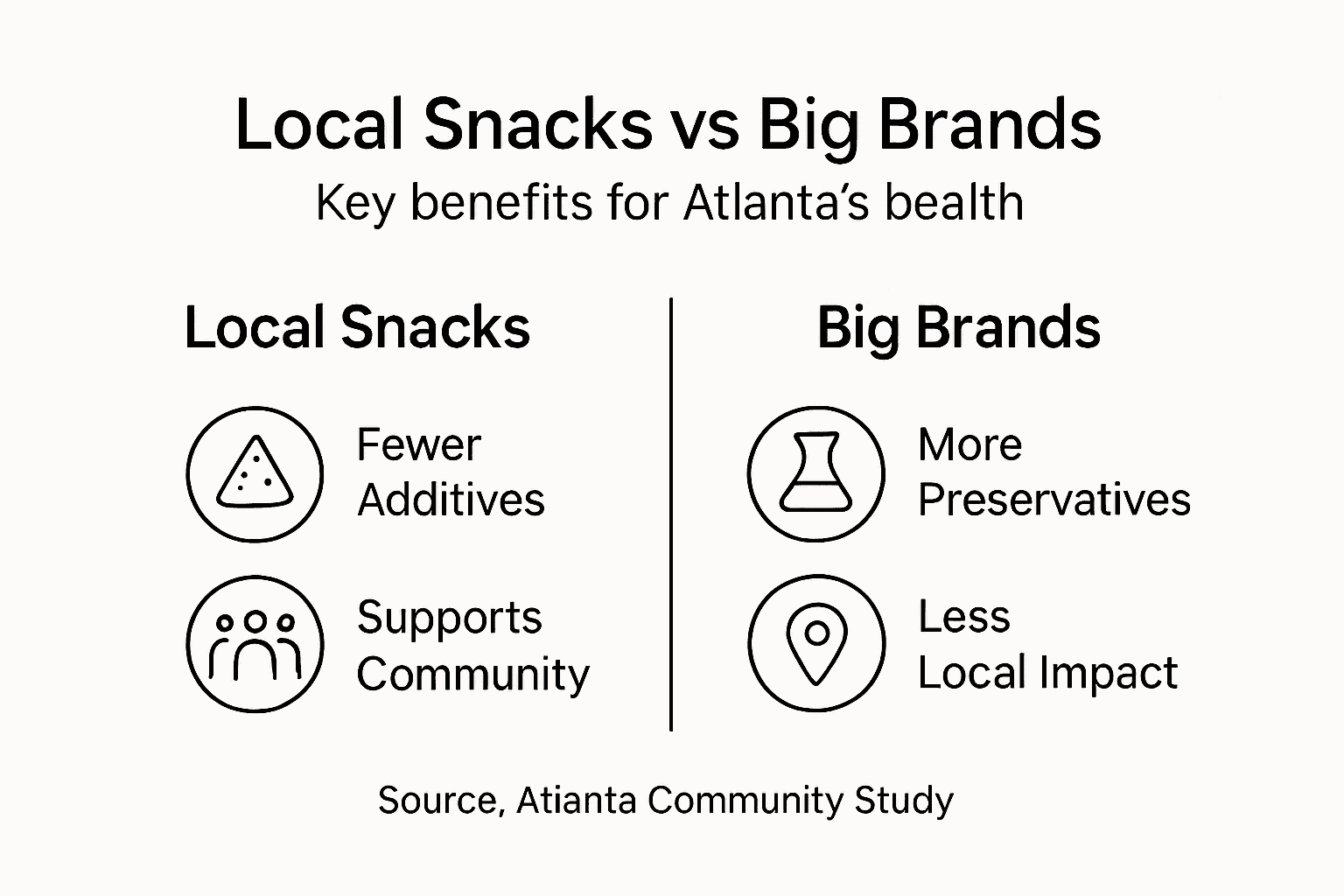 Infographic comparing local snacks and big brands