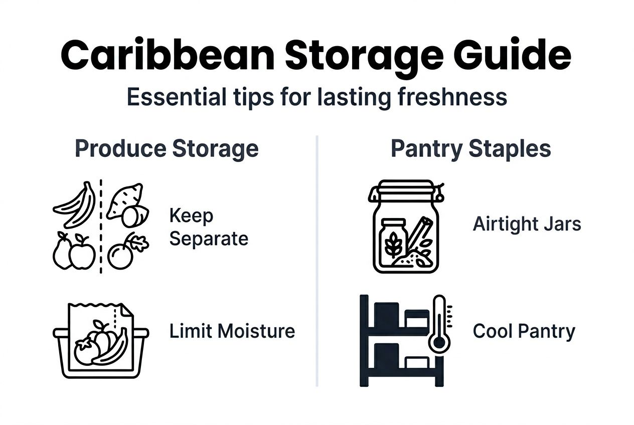 Infographic summarizing Caribbean storage strategies