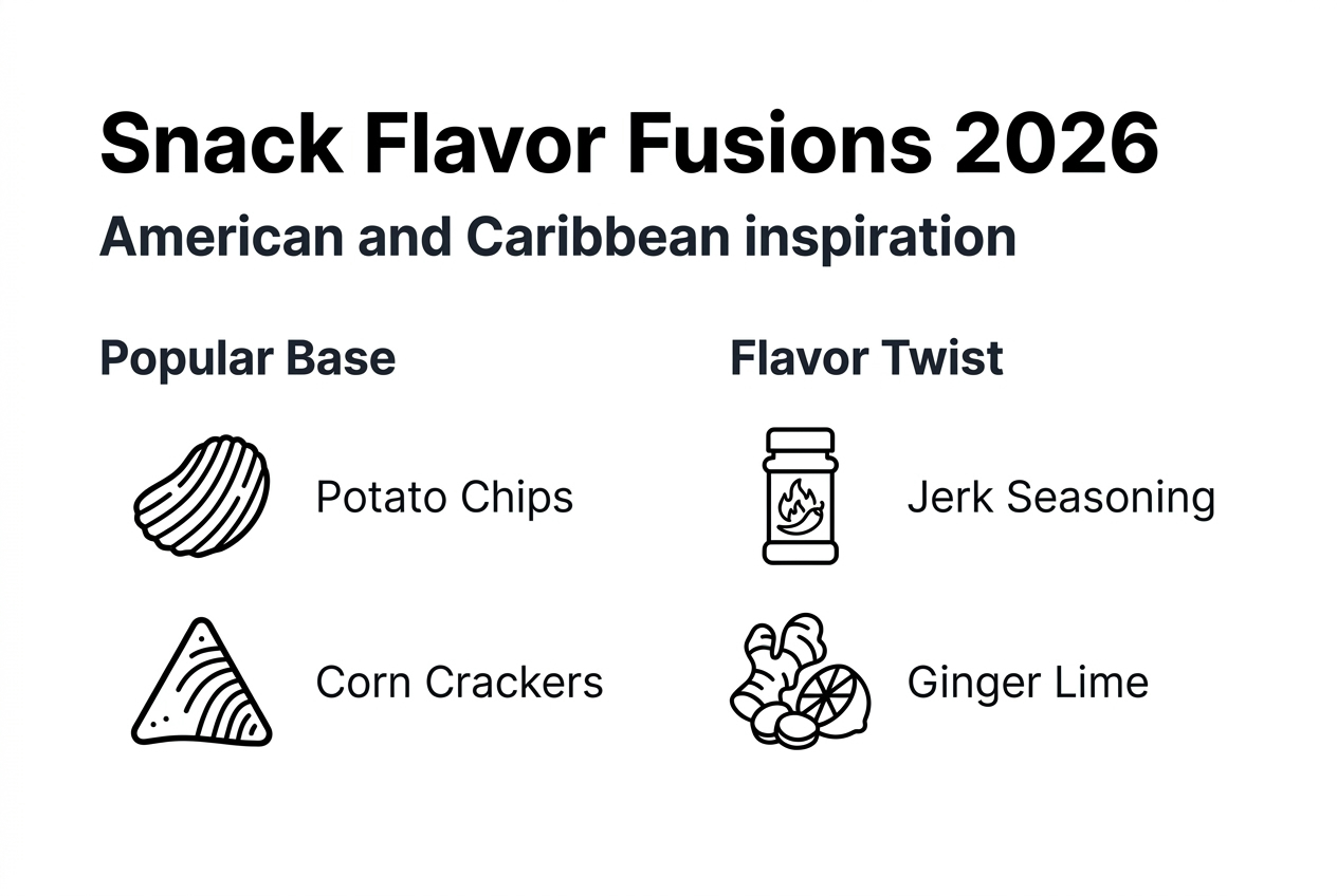 Infographic about American Caribbean snack flavor fusion
