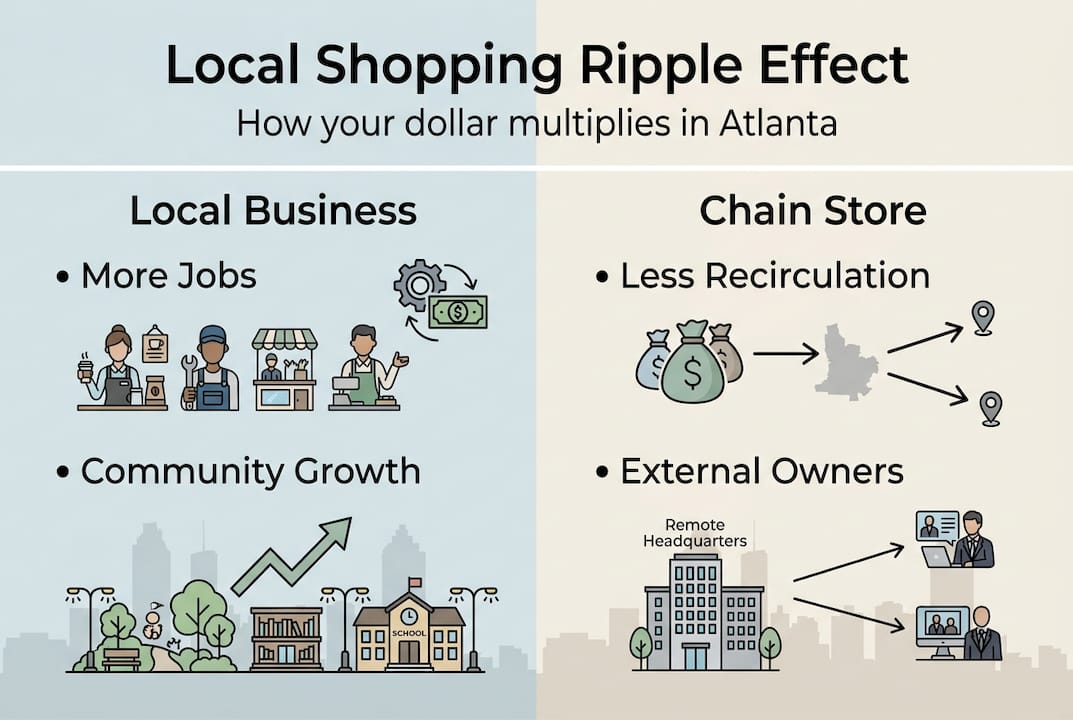 Infographic showing shopping locally economic impact