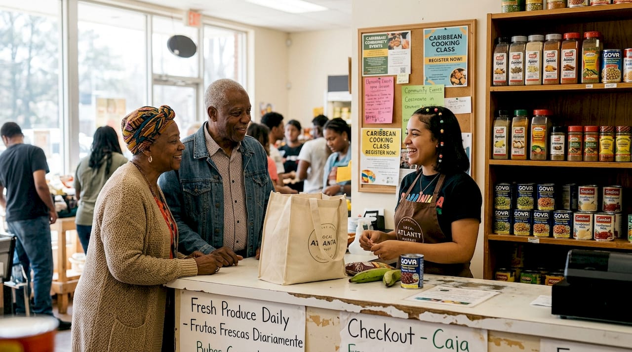 Friendly interaction in Atlanta international market