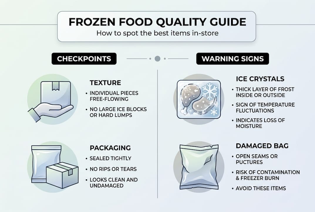 Infographic frozen food quality checkpoints