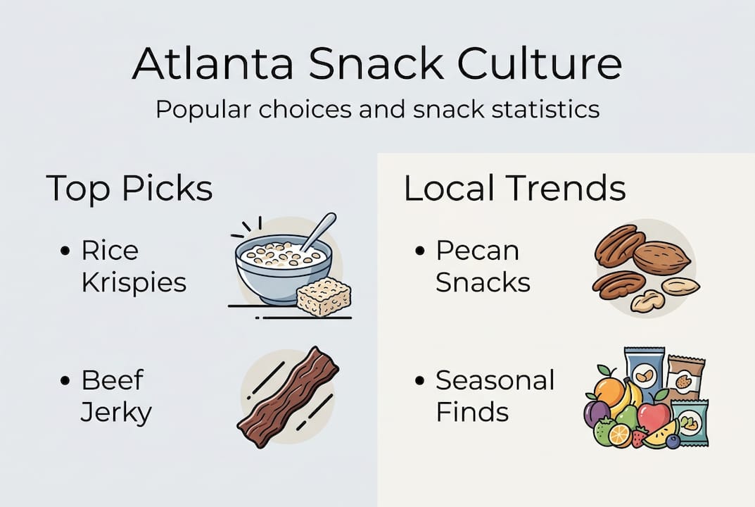 Infographic showing Atlanta snack trends and stats