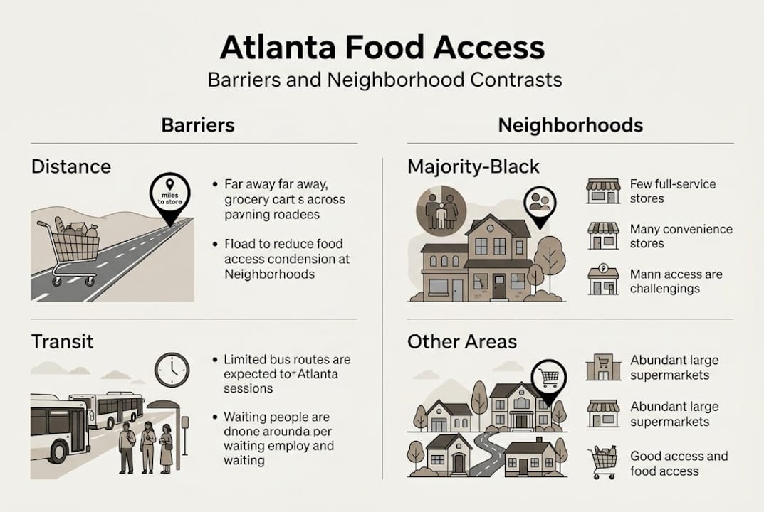 Infographic on Atlanta food access barriers