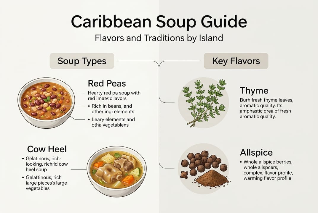 Infographic summarizes Caribbean soups and flavors
