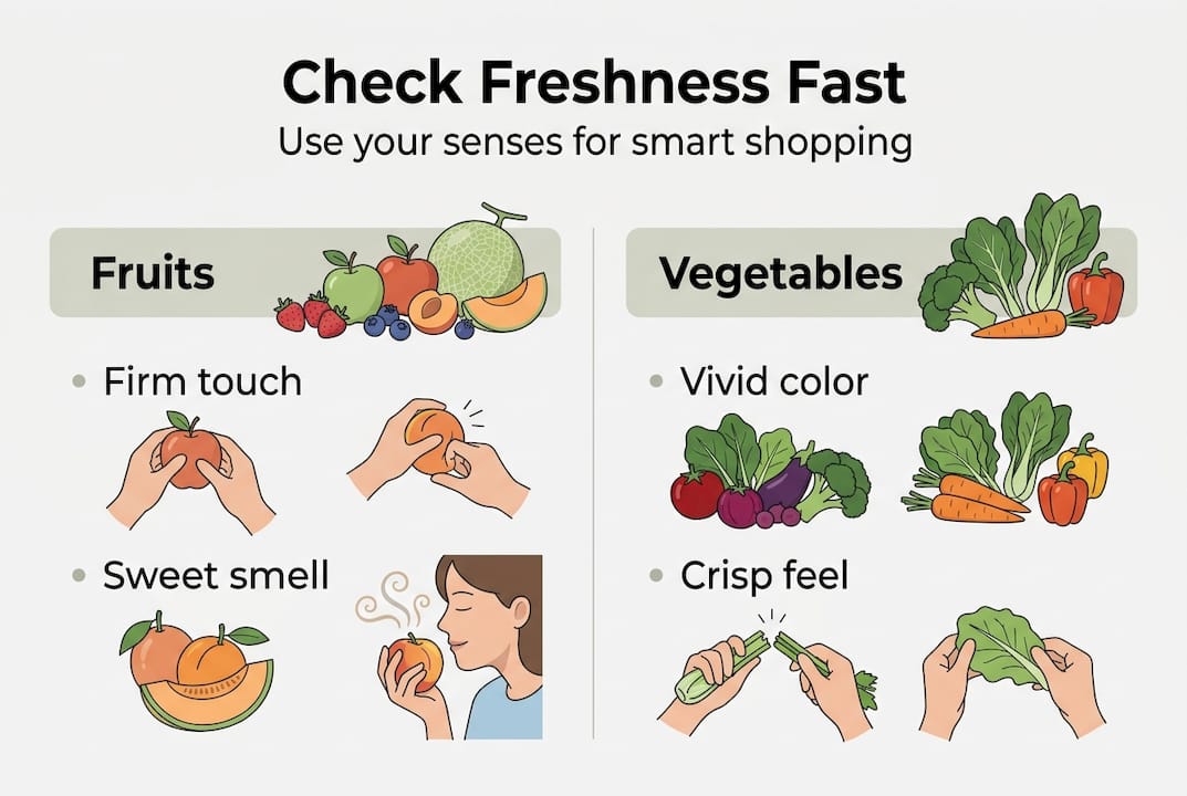 Infographic about sensing fruit and vegetable freshness
