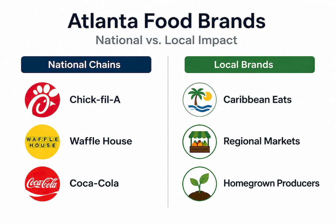 Infographic comparing national and local food brands