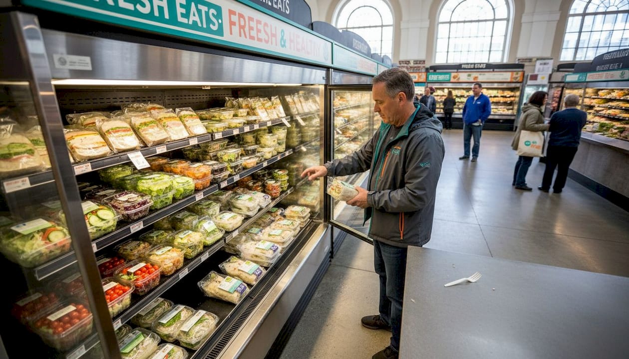 Fresh food grab-and-go case in Atlanta store