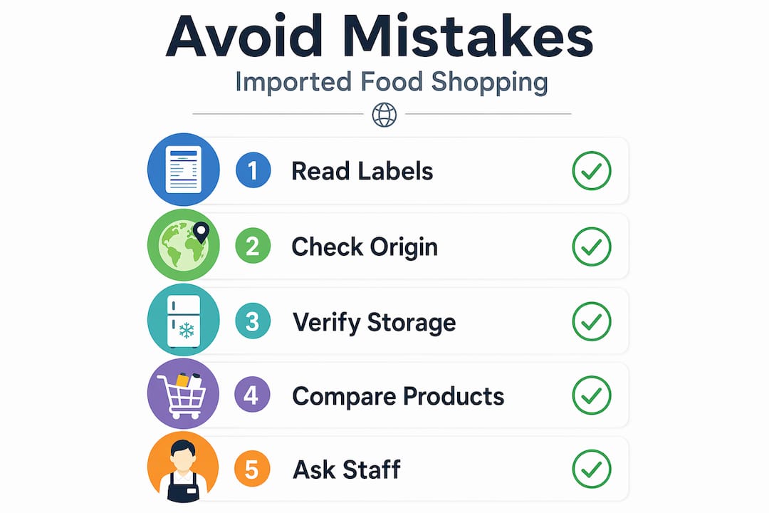 Infographic checklist of imported food mistakes