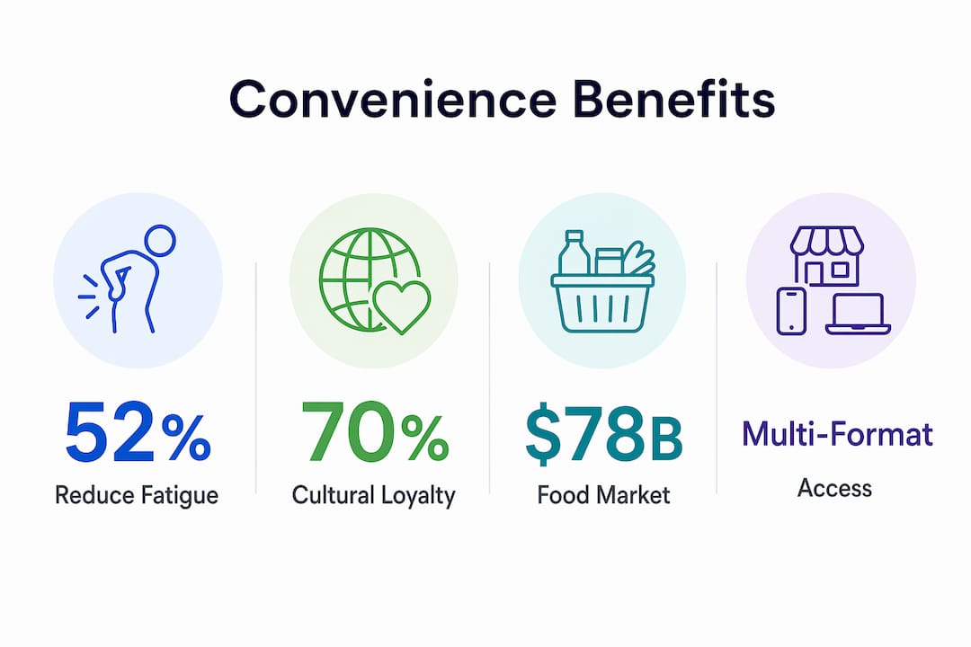 Infographic showing key benefits of diverse convenience options