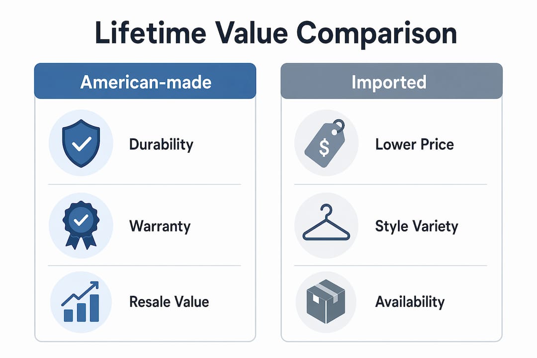 Infographic comparing American-made vs imported value