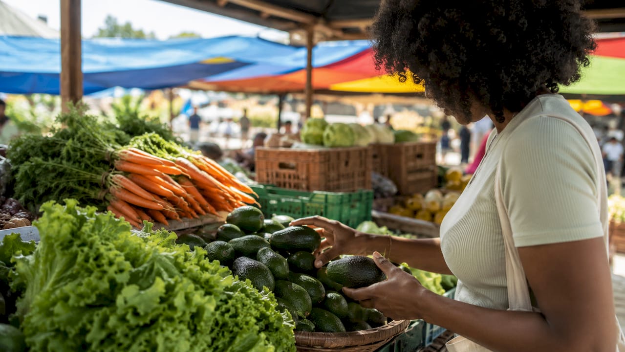 Close-up of fresh multicultural produce selection