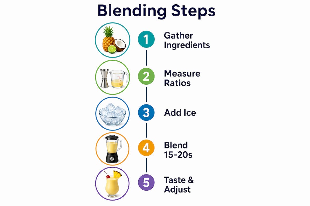 Infographic of Caribbean drink blending steps