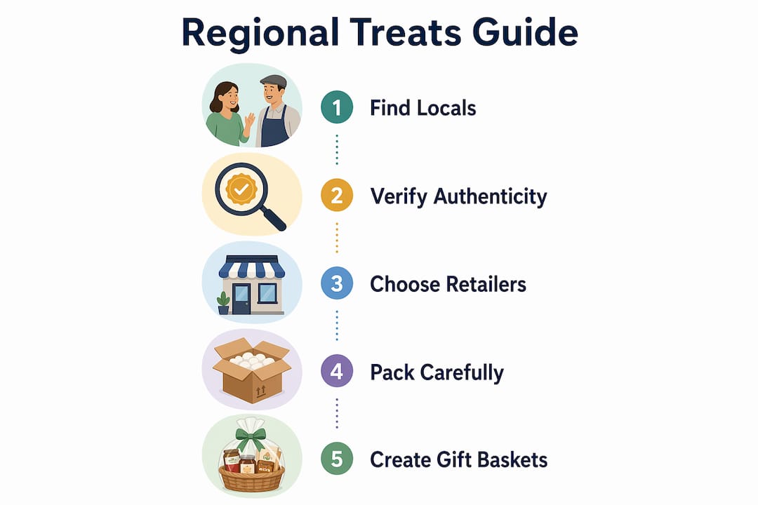 Infographic showing steps to buy and handle regional treats