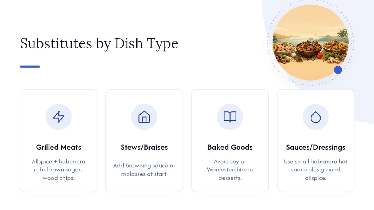 Which substitutes work best by dish type? — overview diagram