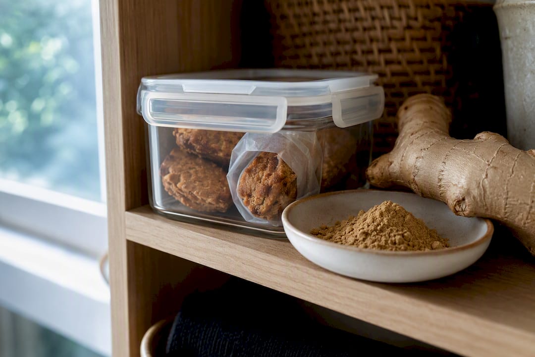 Fresh ginger ground ginger and stored bulla