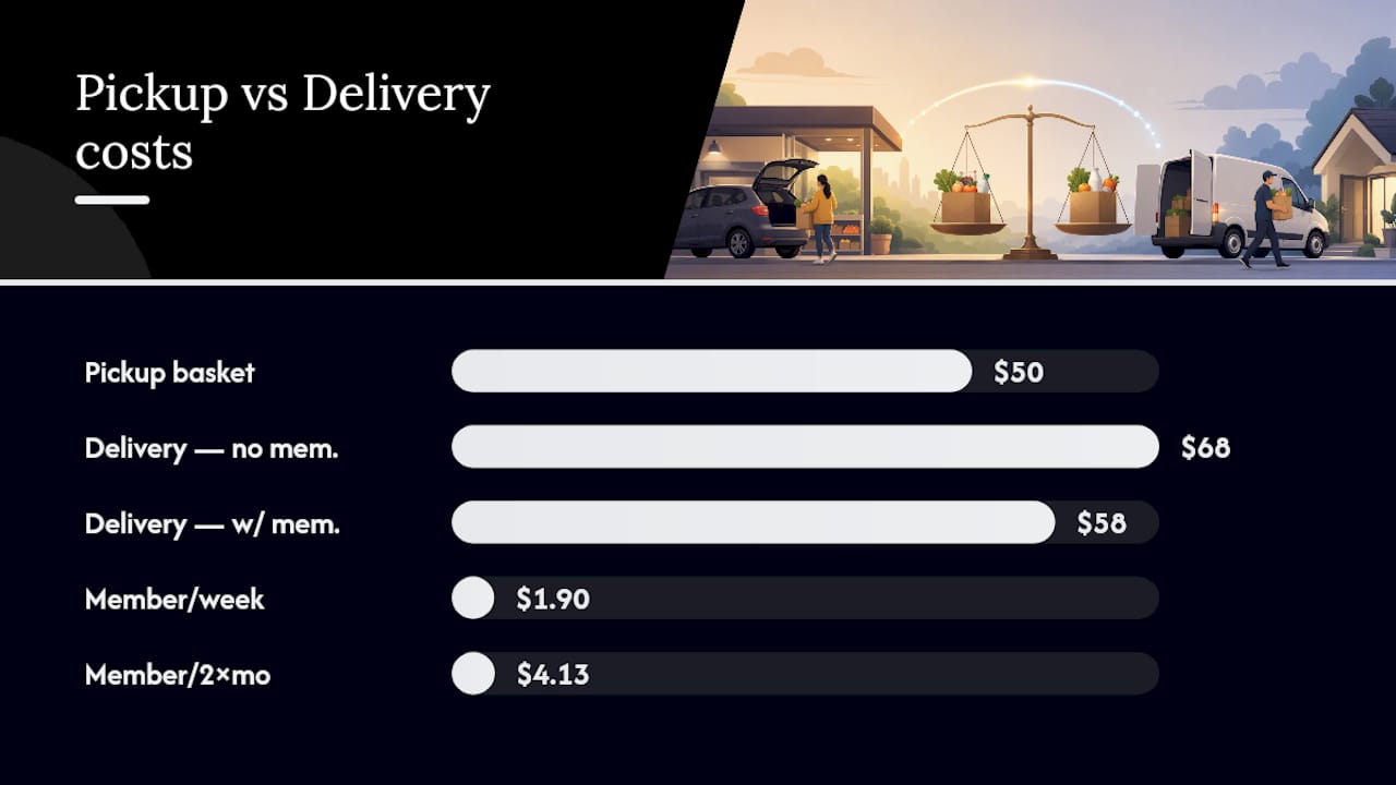 Grocery pickup and delivery cost comparison