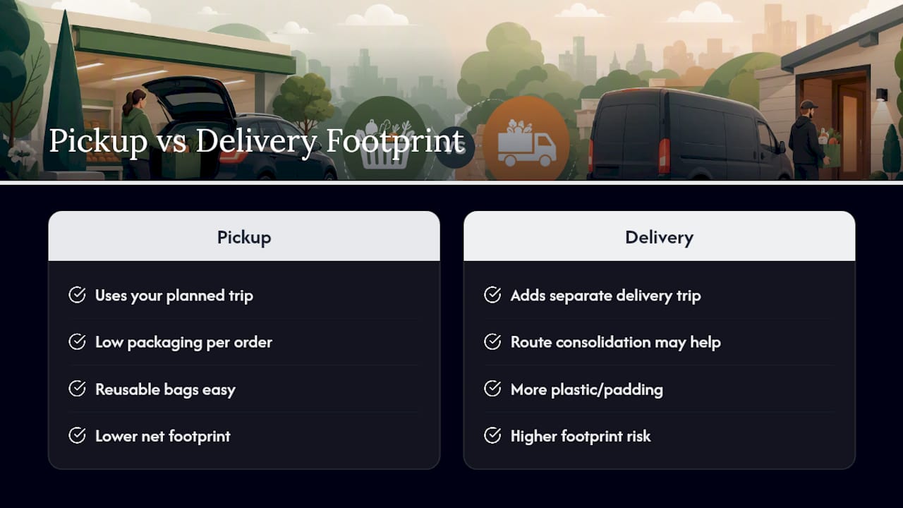 Does Pickup or Delivery Have a Smaller Environmental Footprint? — overview diagram