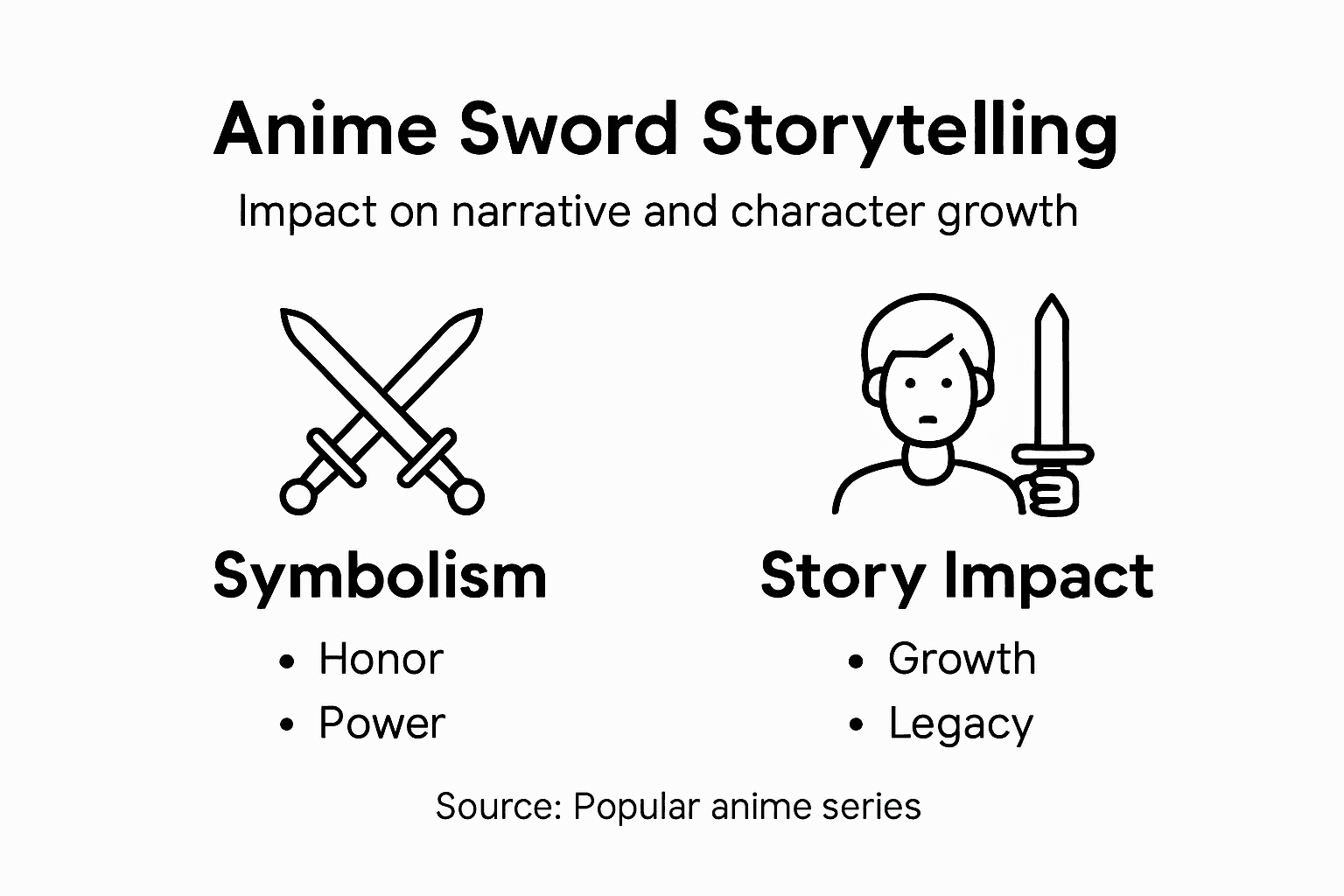 Infographic explaining anime sword storytelling impact