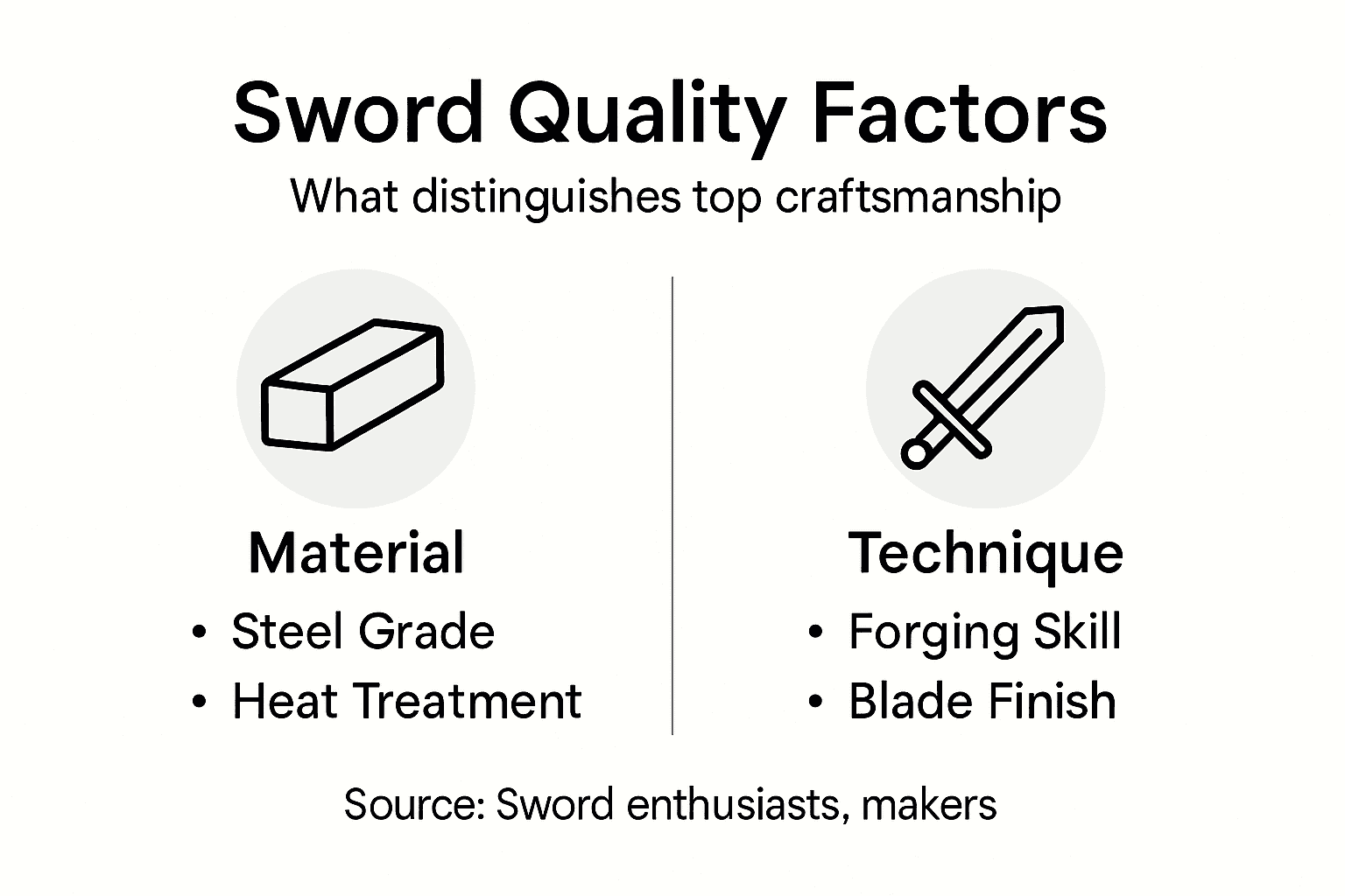 Infographic on top sword craftsmanship factors