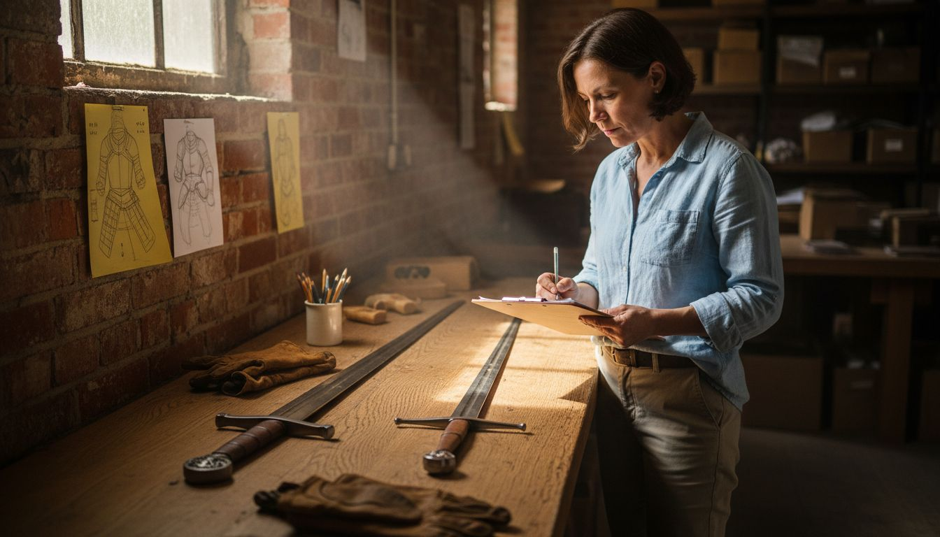 Historian comparing Viking and medieval swords