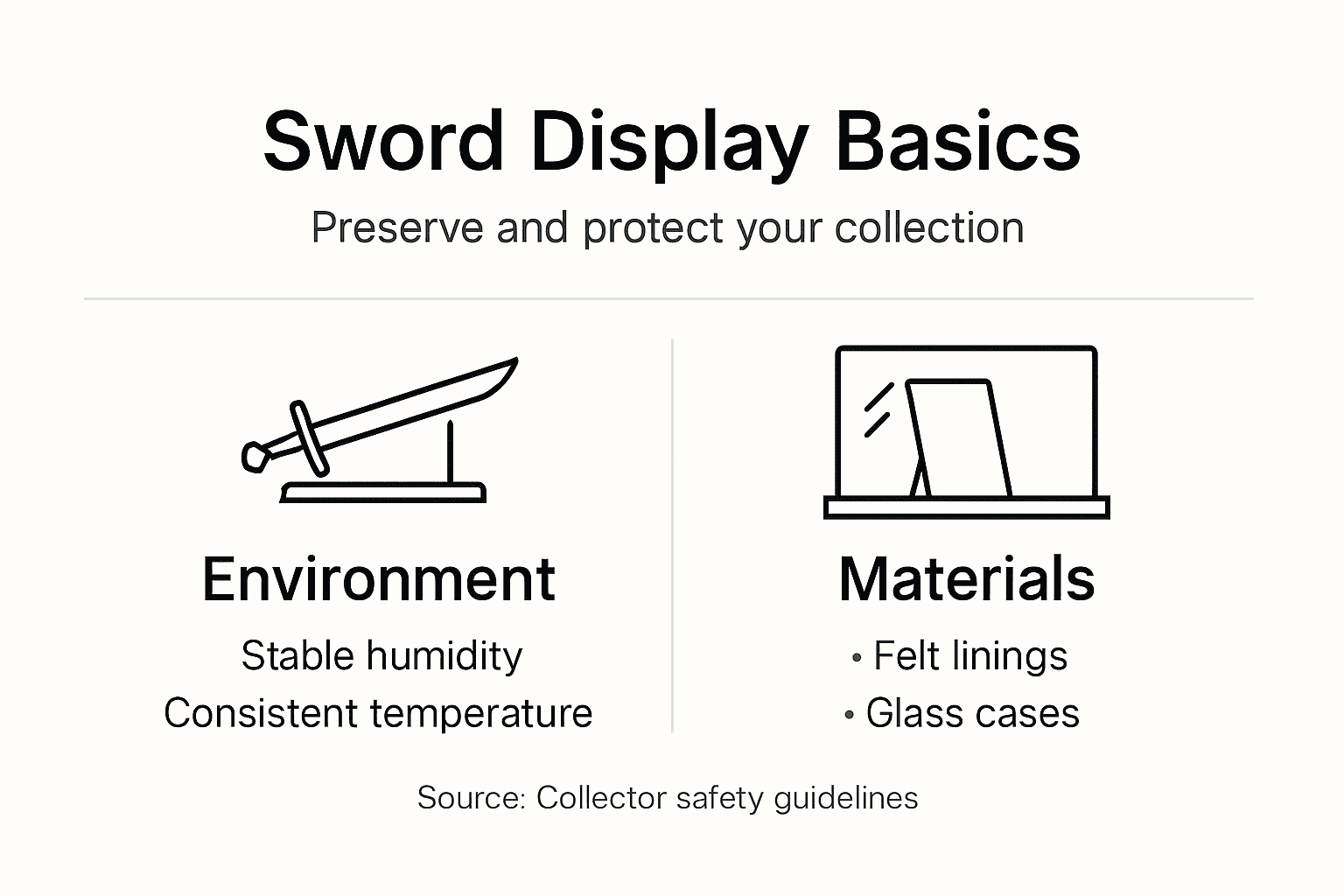 Infographic on sword display environment controls