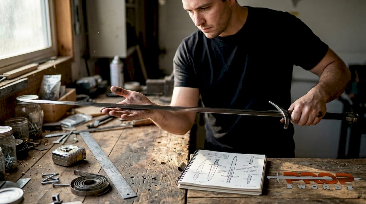 Enthusiast tests balance of medieval sword