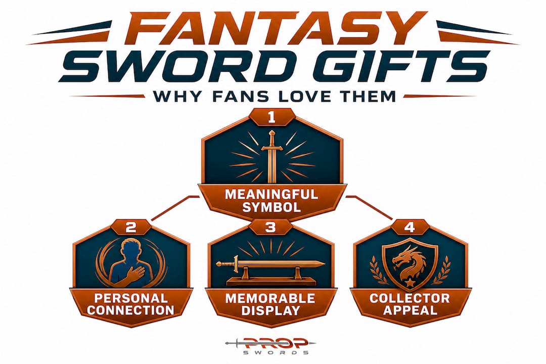 Hierarchy infographic showing fantasy sword gift value