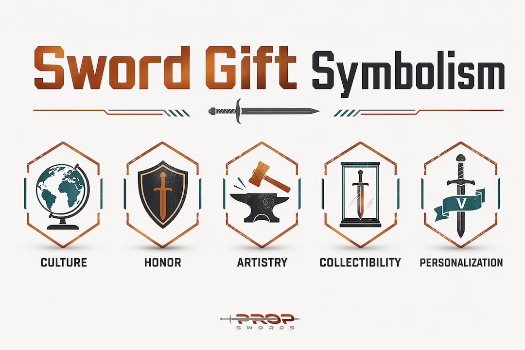 Infographic showing ranked sword gift symbolism concepts