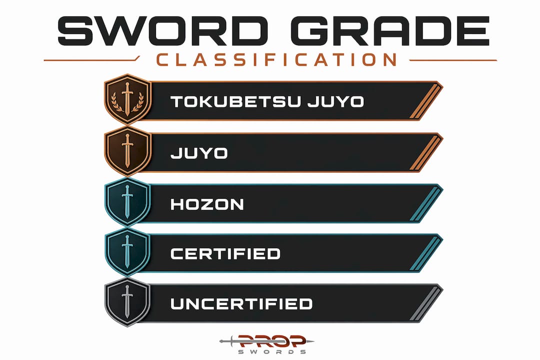 Infographic illustrating sword grade hierarchy