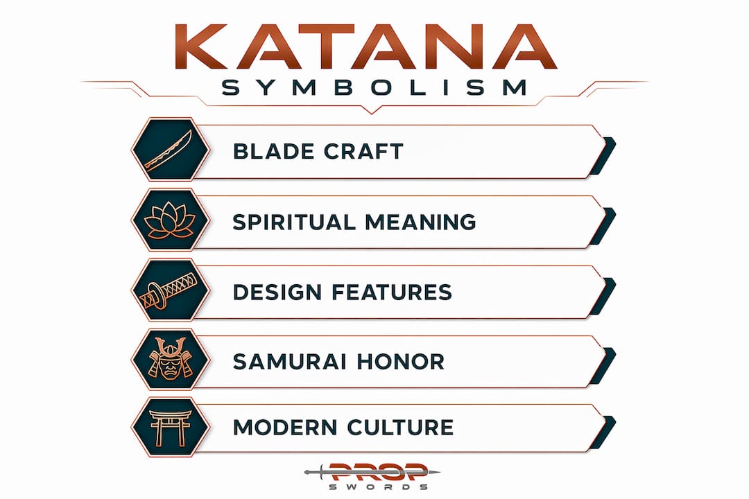 Infographic of katana symbolism elements