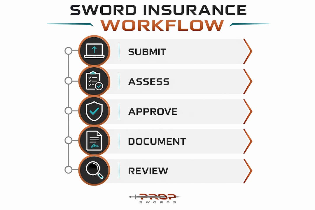 Infographic of sword insurance workflow steps