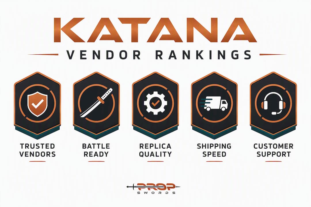 Infographic ranking katana vendors by key features