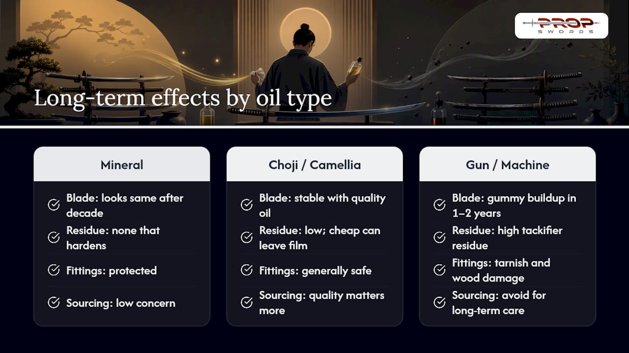 What Happens to a Blade Over Years of Oil Choice? — overview diagram