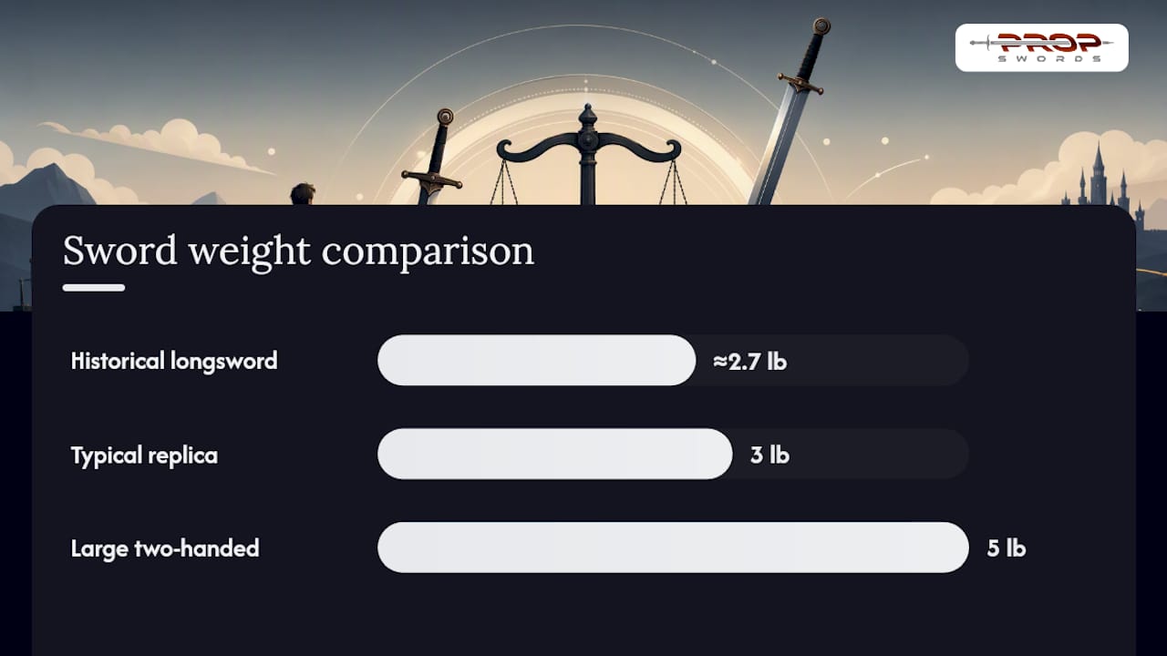 Sword weight ranges compared by category