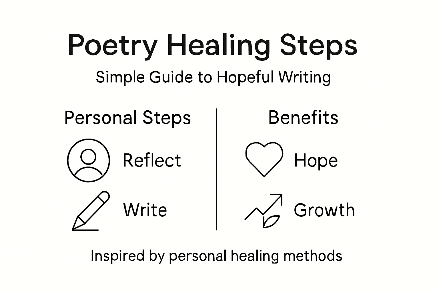 Infographic on poetry healing steps and benefits