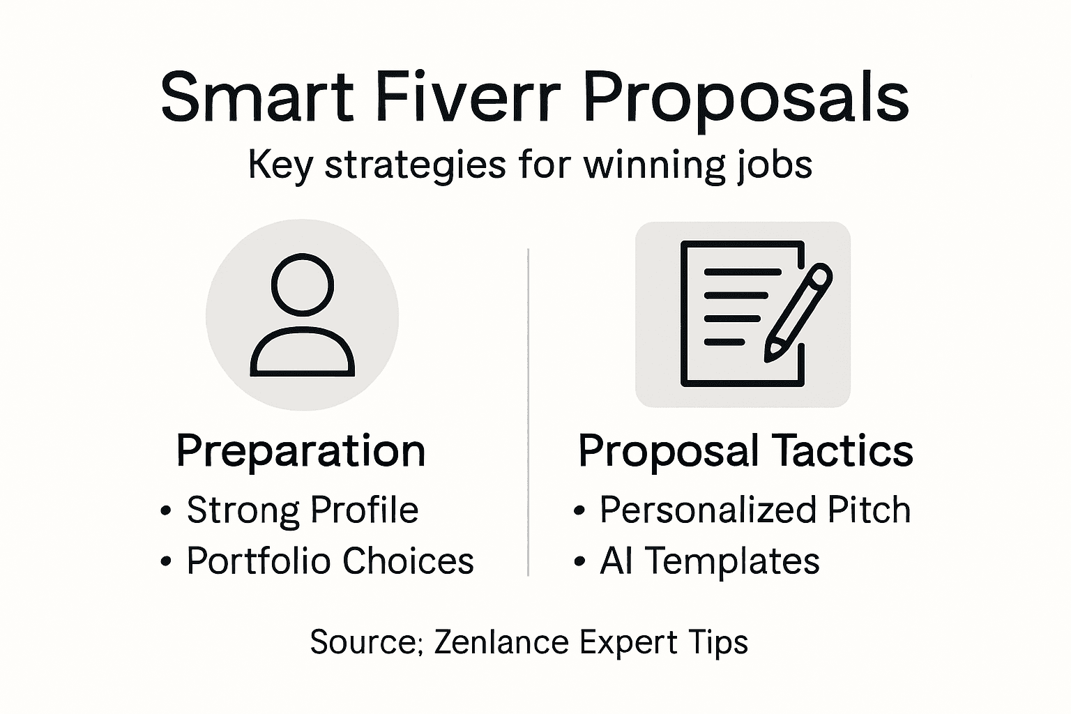 Infographic showing smart Fiverr proposal strategies