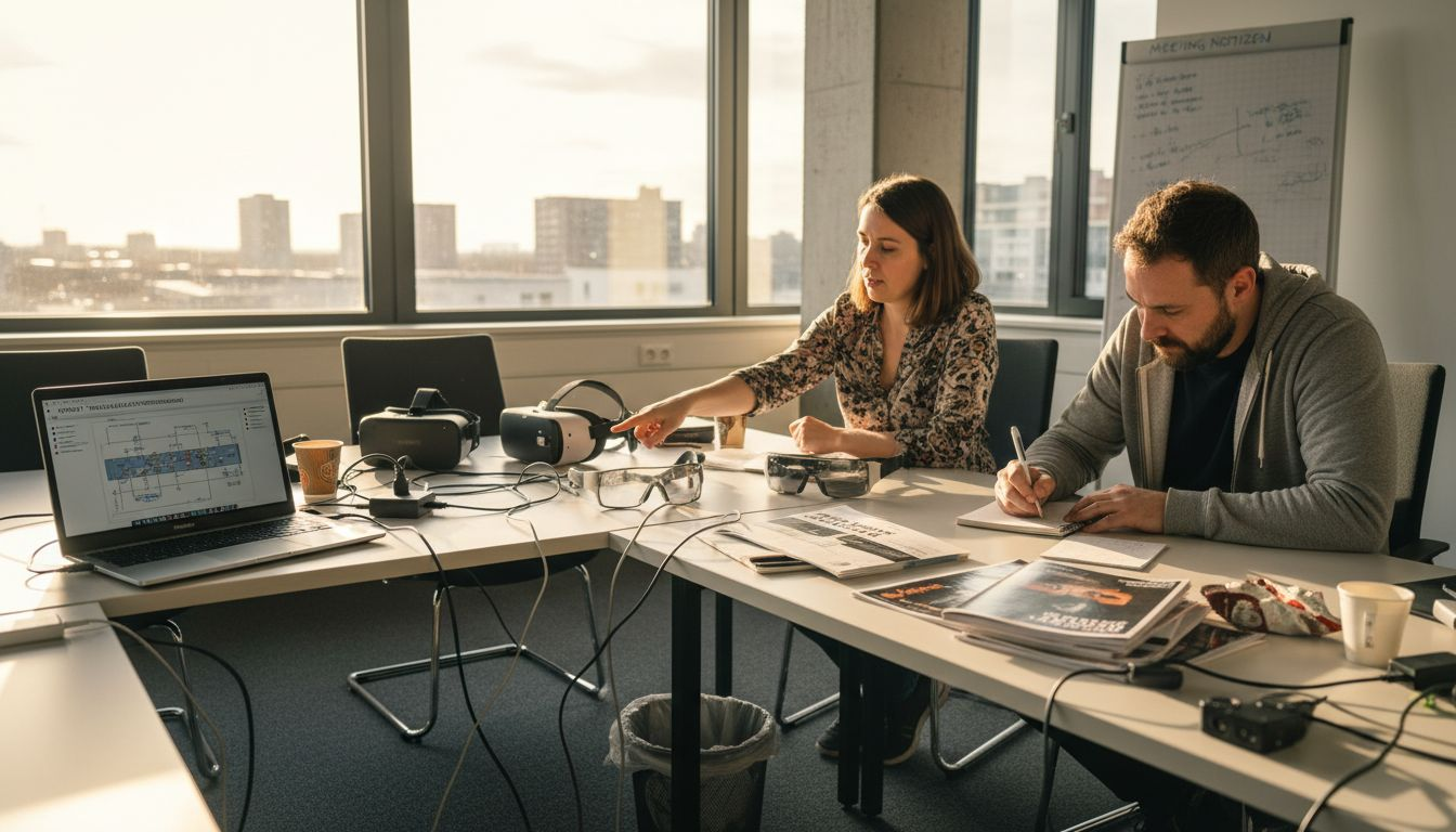 Mitarbeitende wählen gemeinsam passende VR- und AR-Geräte aus