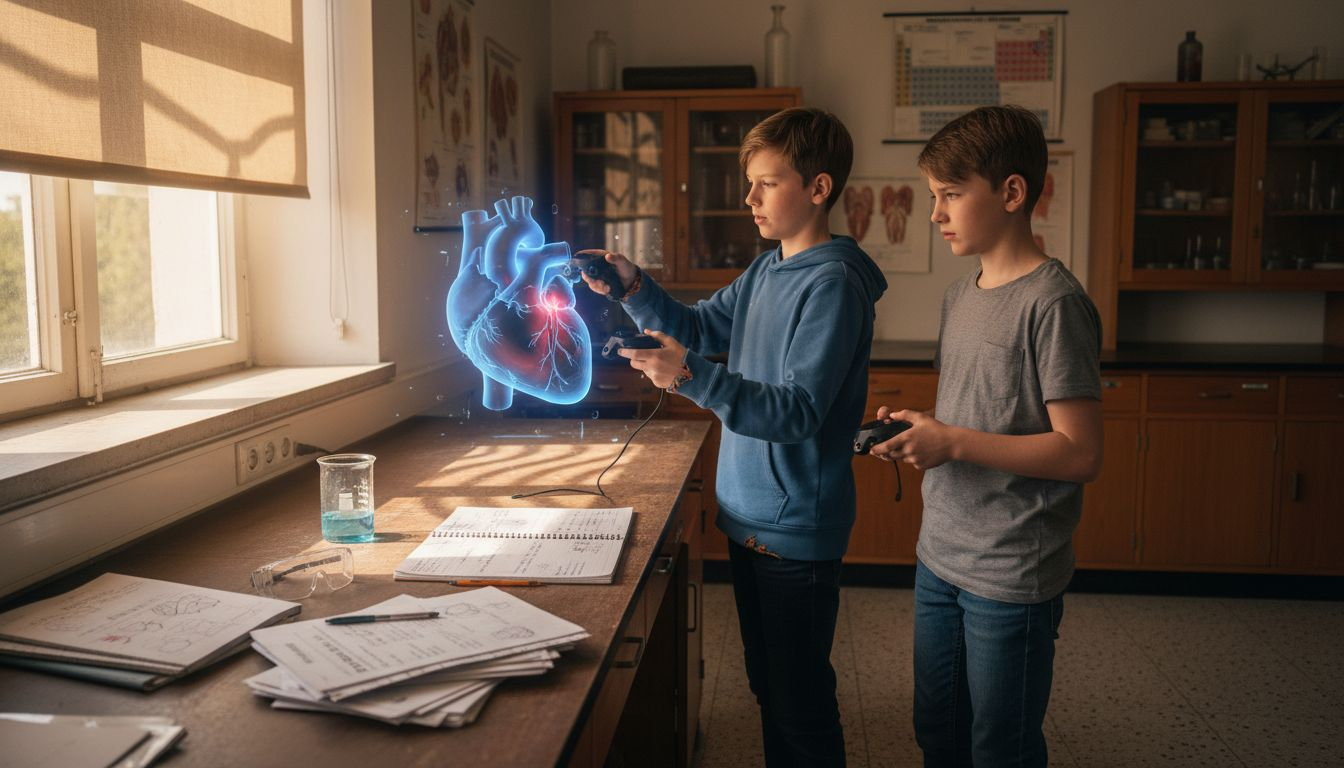 Schüler entdecken mit Virtual-Reality-Brillen den Unterricht auf völlig neue Weise.