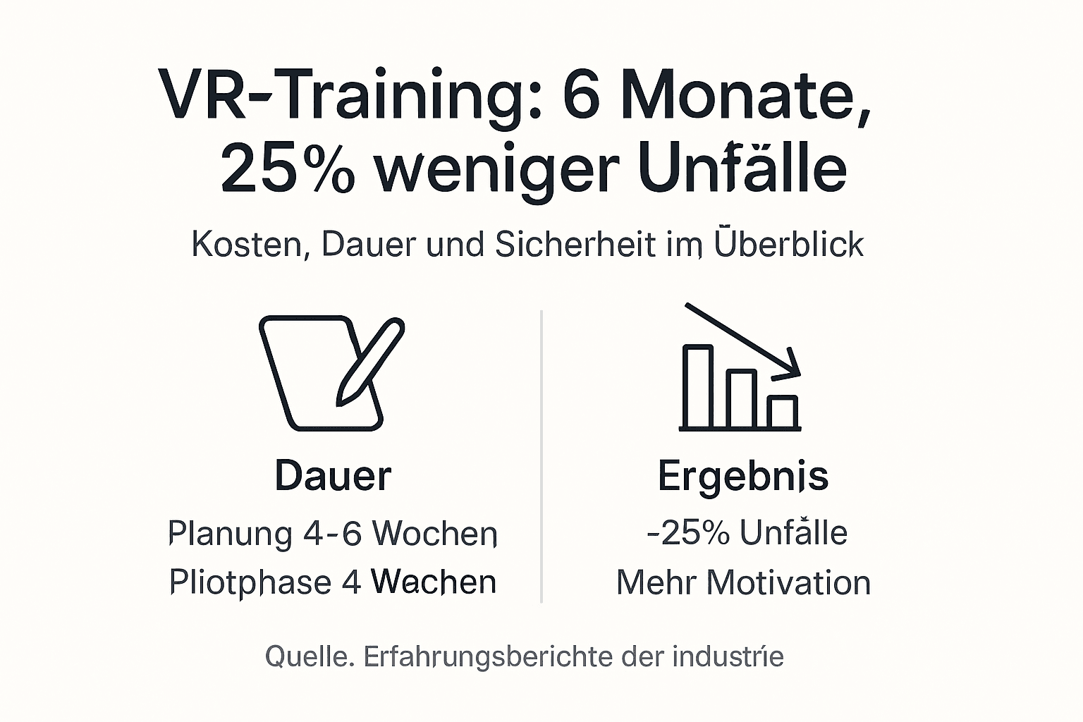 Grafik: Wie viel Zeit VR-Trainings kosten und welchen Beitrag sie zur Sicherheit leisten