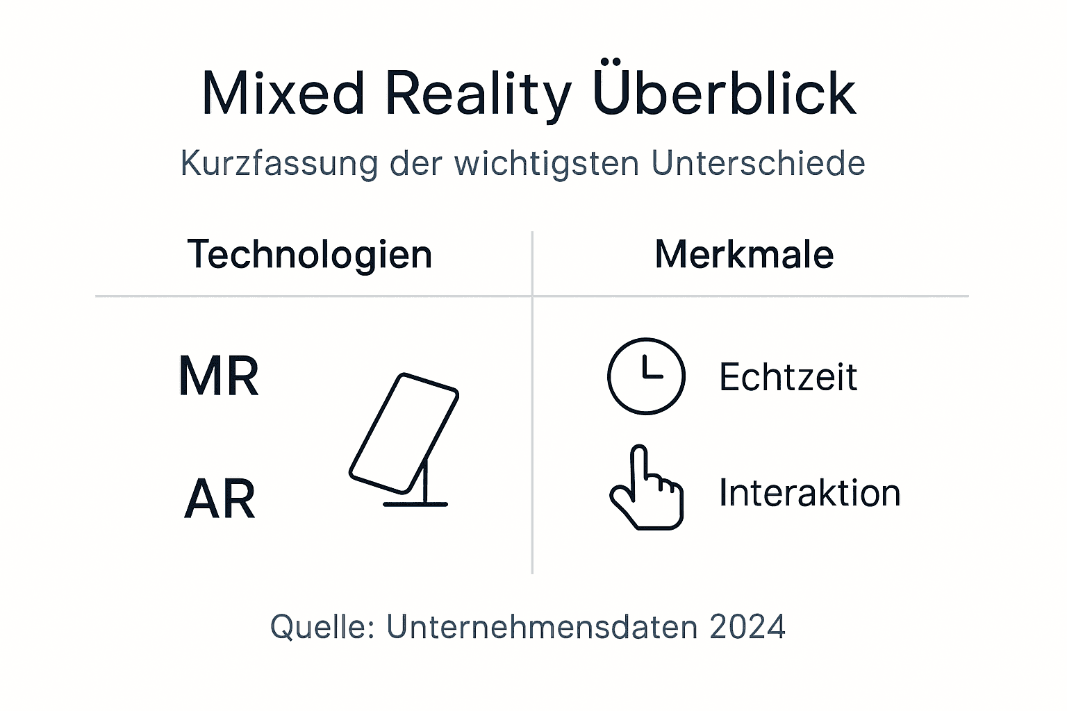 Kurze Infografik: Was ist der Unterschied zwischen MR und AR?