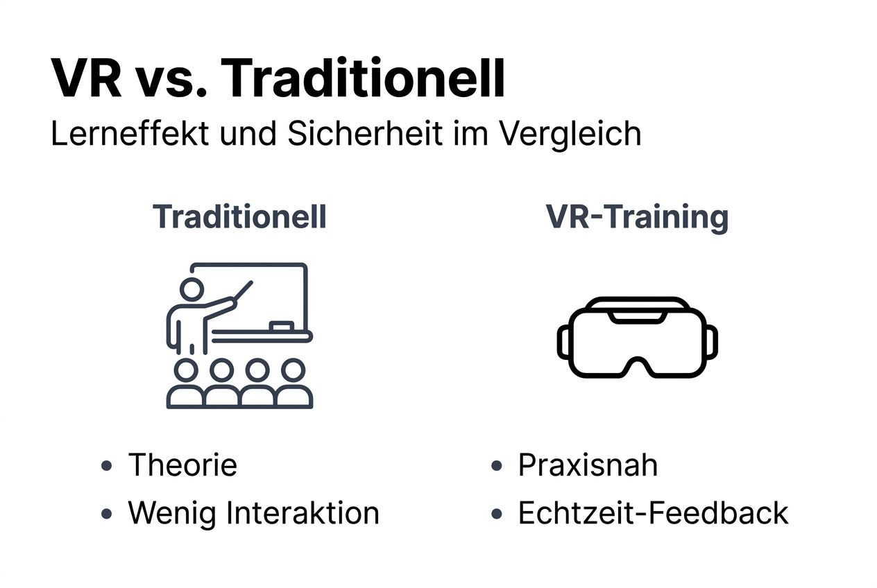 Infografik: VR-Training im Vergleich zu klassischen Lernmethoden