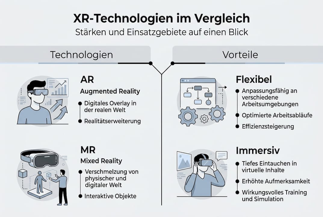Übersicht: XR-Technologien und ihre Vorteile auf einen Blick