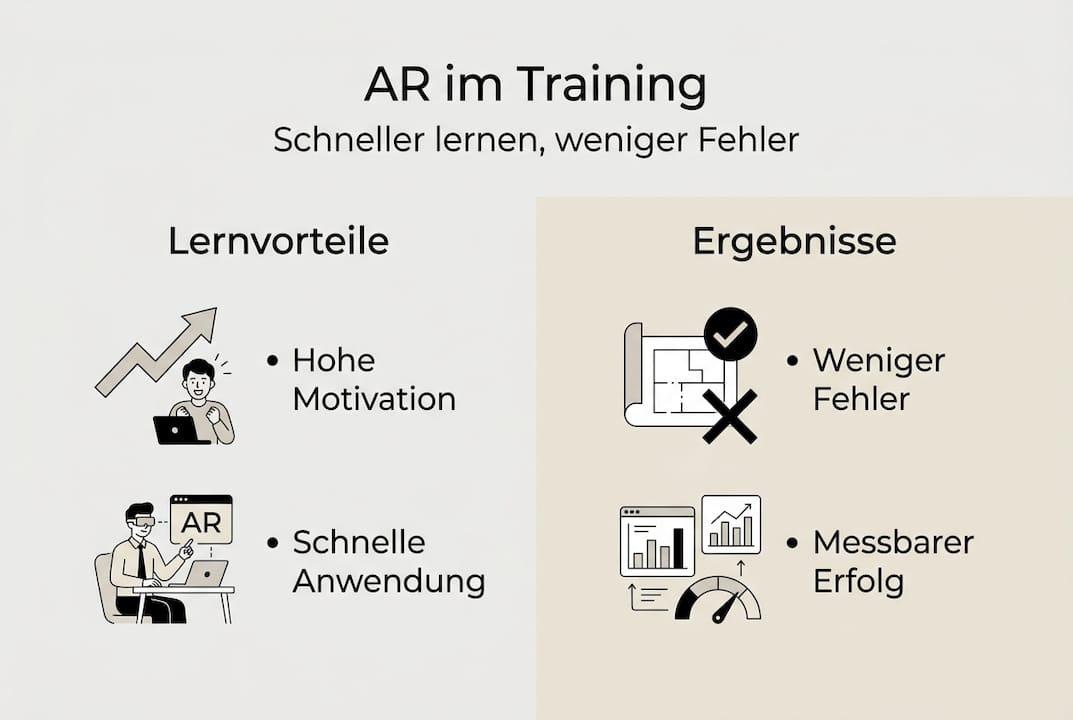 Übersicht: Die wichtigsten Vorteile von AR-gestütztem Training auf einen Blick