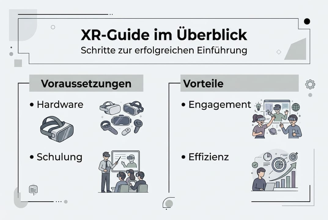 Übersichtliche Infografik: Einsatz von XR-Technologien in der Bildung